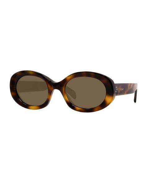 celine eyewear oval-frame acetate sunglasses|are celine sunglasses polarized.